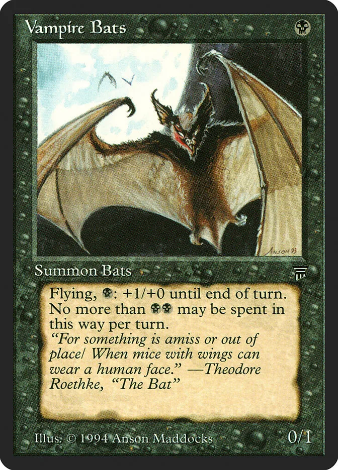 1994 Legends Vampire Bats common #125 unlisted card image