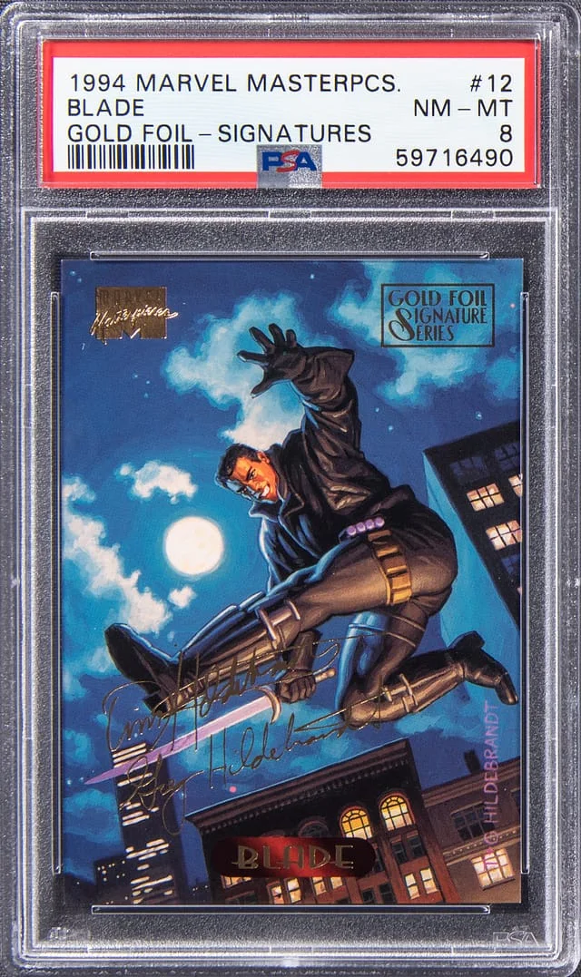 1994 Marvel Masterpieces Gold Foil Signatures Blade #12 card image