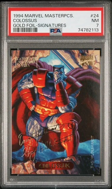 1994 Marvel Masterpieces Gold Foil-Signatures Colossus #24 card image