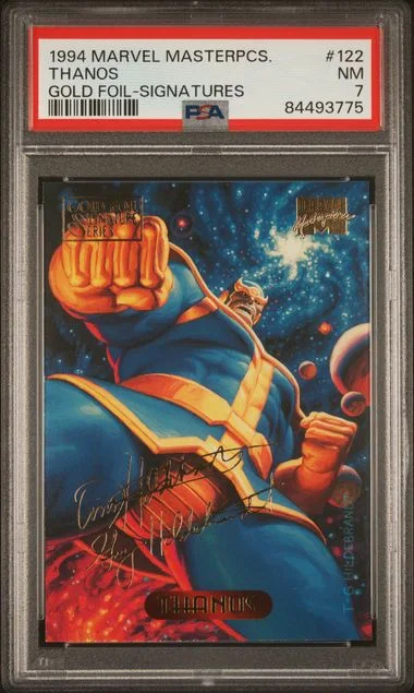 1994 Marvel Masterpieces Gold Foil-Signatures Thanos #122 card image