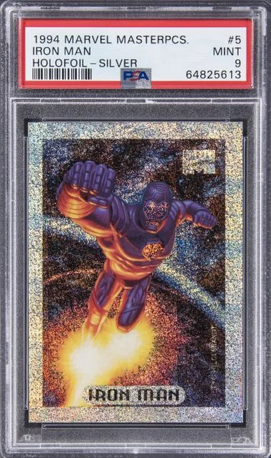 1994 Marvel Masterpieces Holofoil Silver Iron Man #5 card image