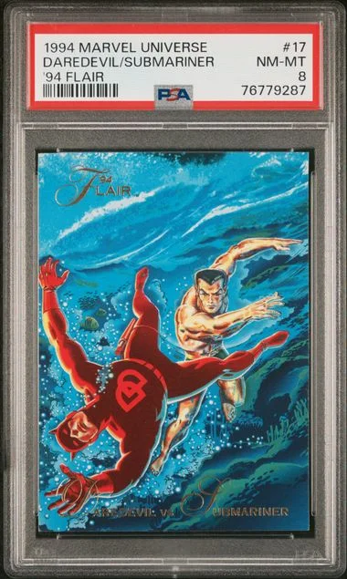 1994 Marvel Universe '94 Flair Daredevil vs. Submariner #17 card image
