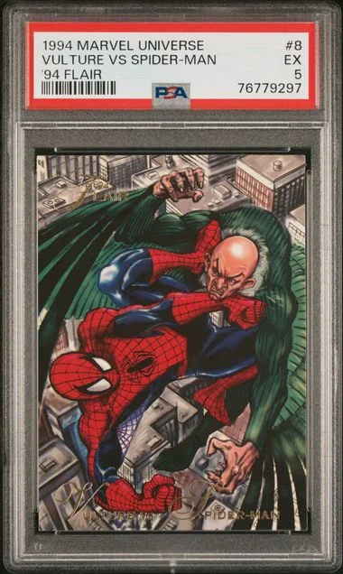 1994 Marvel Universe '94 Flair Vulture vs. Spider-Man #8 card image