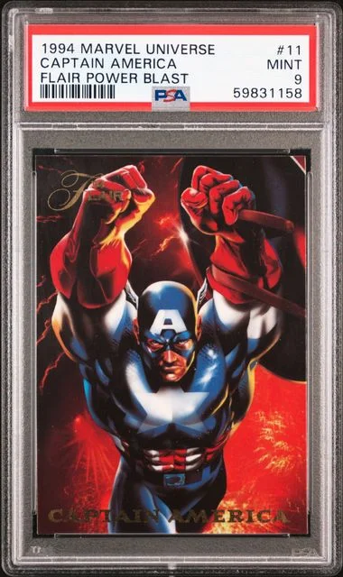 1994 Marvel Universe Flair Power Blast Captain America #11 card image