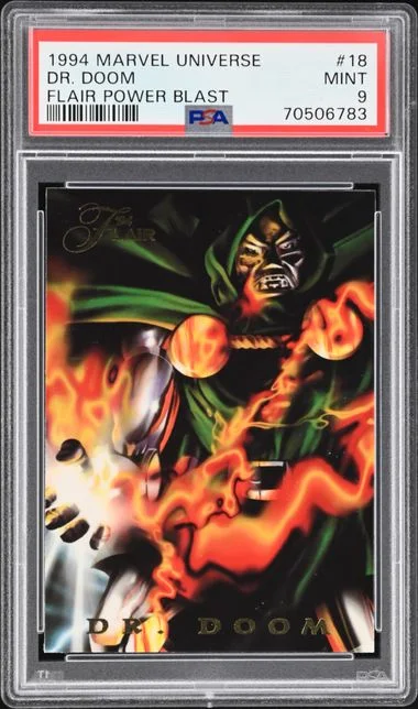 1994 Marvel Universe Flair Power Blast Dr. Doom #18 card image