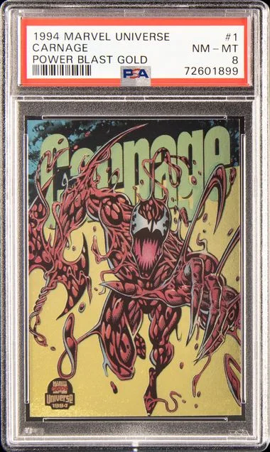 1994 Marvel Universe Power Blast Gold Carnage #1 card image
