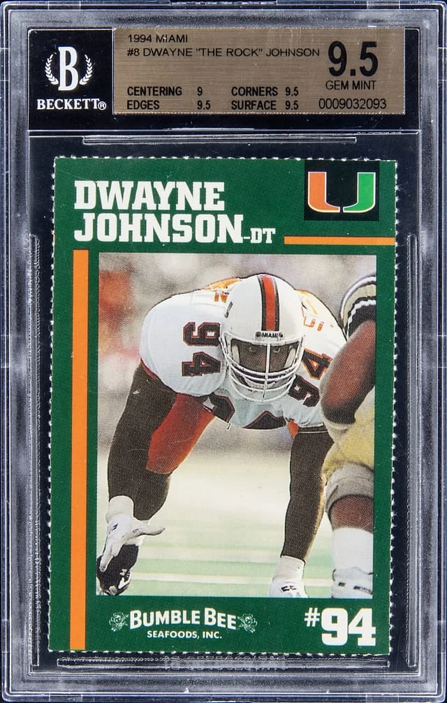 1994 Miami Bumble Bee Dwayne Johnson #8 card image