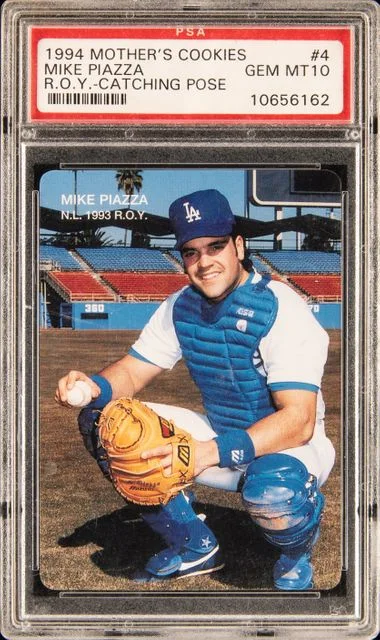 1994 Mother's Cookies Of The Year Mike Piazza, Catching Pose #4 card image