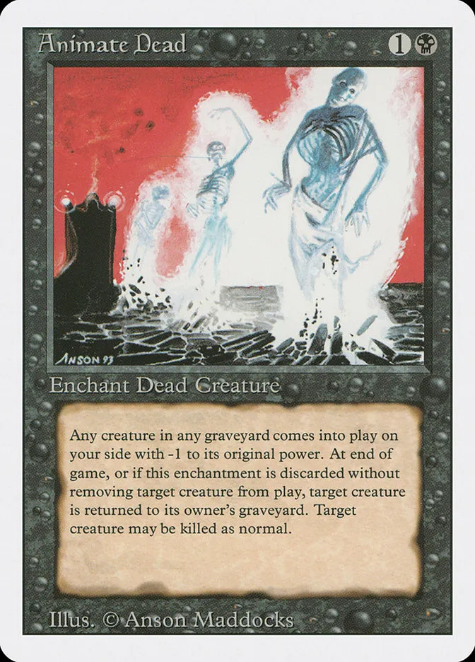 1994 Revised Edition Animate Dead uncommon #93 uncommon card image