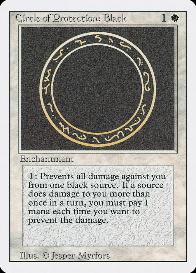 1994 Revised Edition Circle of Protection: Black #9 common card image