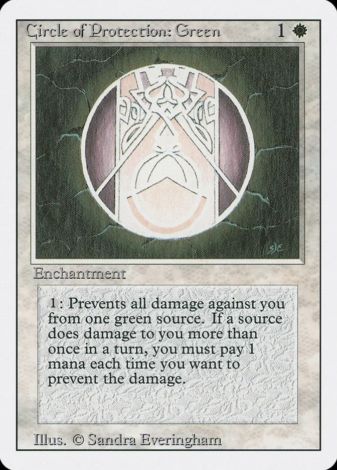 1994 Revised Edition Circle of Protection: Green common #11 common card image