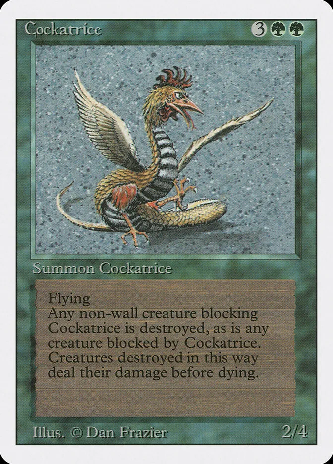 1994 Revised Edition Cockatrice rare #189 rare card image