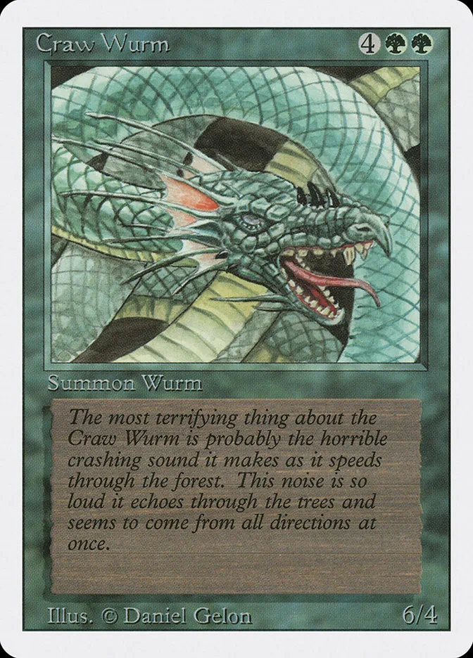 1994 Revised Edition Craw Wurm common #190 common card image