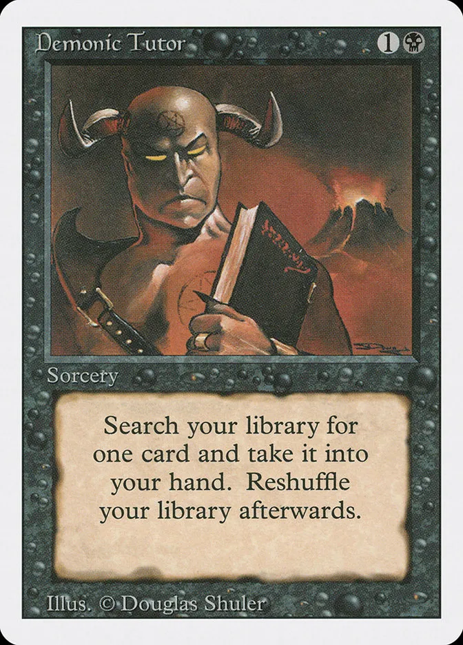 1994 Revised Edition Demonic Tutor uncommon #105 uncommon card image