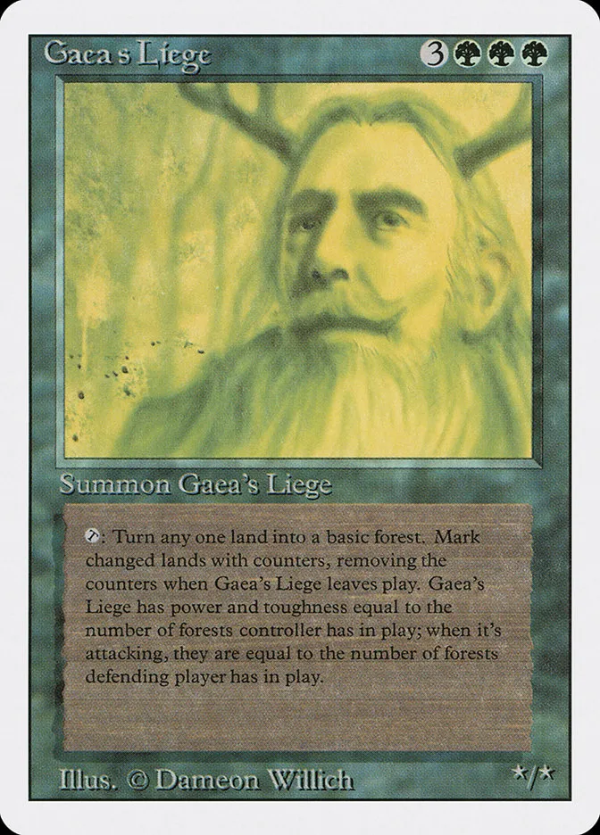 1994 Revised Edition Gaea's Liege #198 rare card image
