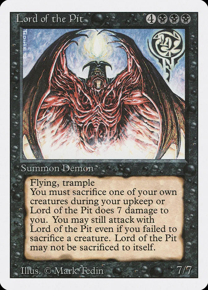 1994 Revised Edition Lord of the Pit rare #116 rare card image