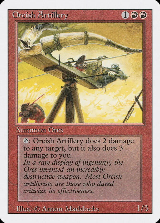 1994 Revised Edition Orcish Artillery #168 uncommon card image