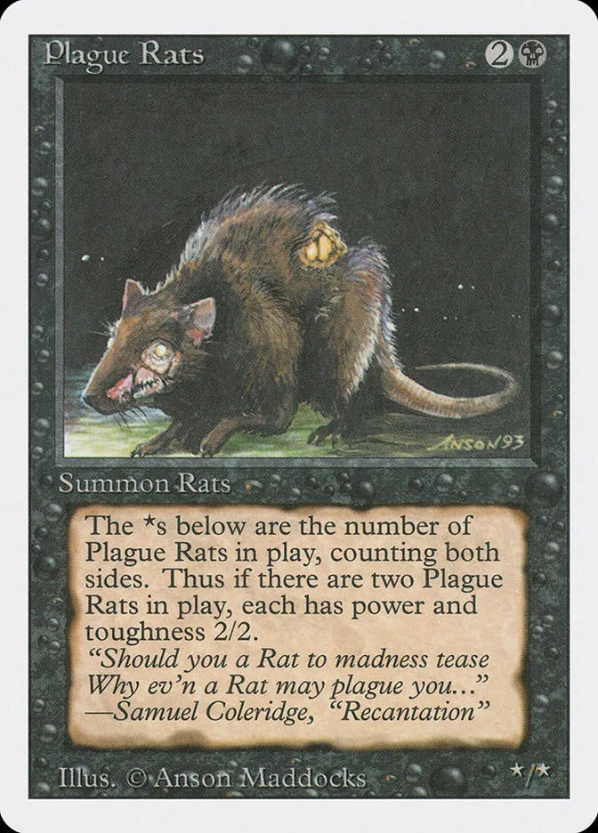 1994 Revised Edition Plague Rats common #123 common card image