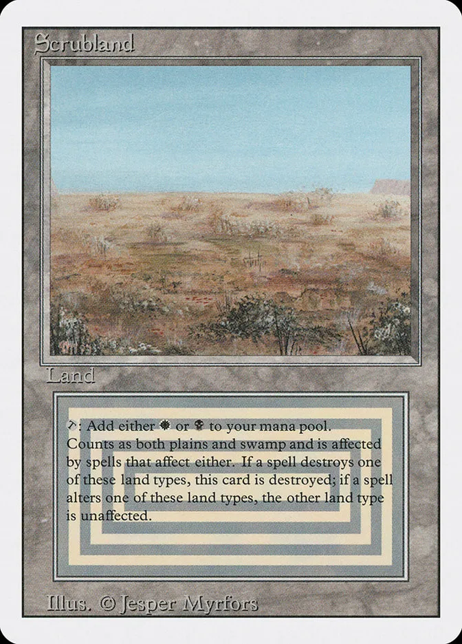 1994 Revised Edition Scrubland #286 rare card image