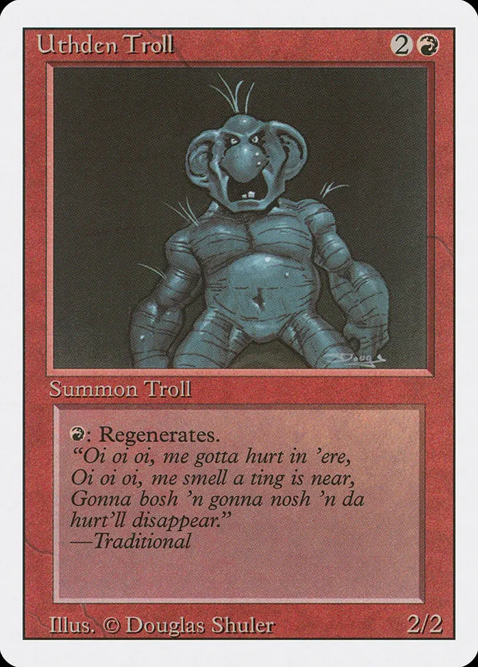 1994 Revised Edition Uthden Troll uncommon #182 uncommon card image
