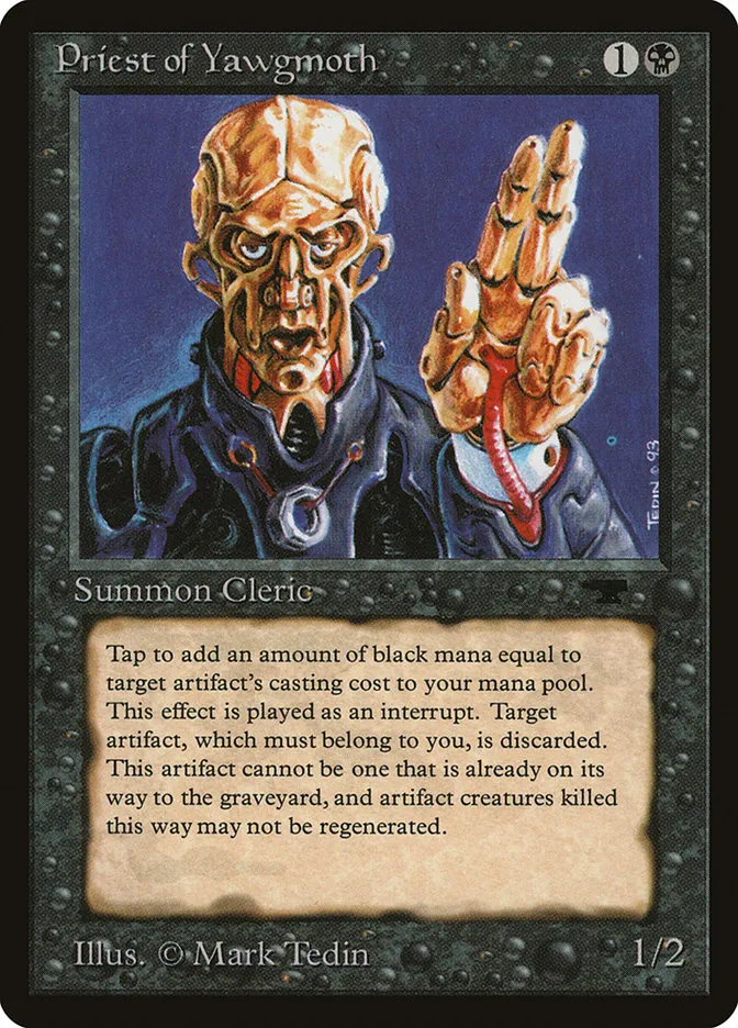 1994 Antiquities Priest of Yawgmoth common #19 common card image