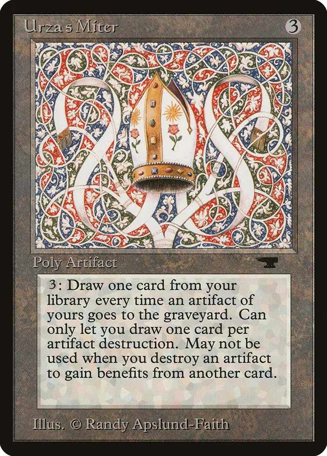 1994 Antiquities Urza's Miter #76 rare card image