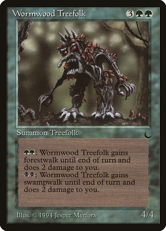 1994 The Dark Wormwood Treefolk #92 rare card image