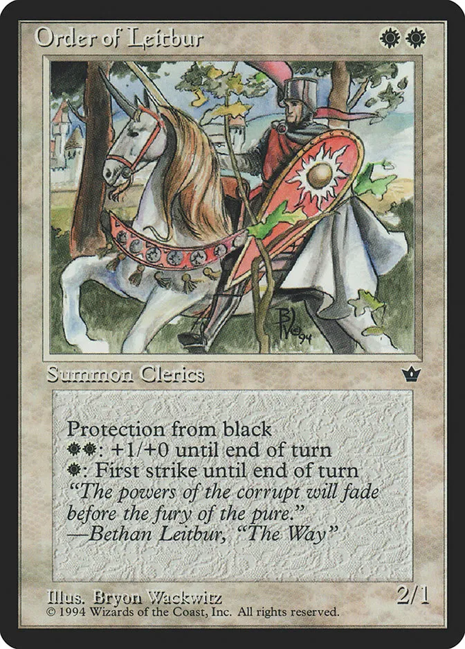 1994 Fallen Empires Order of Leitbur #16b common card image