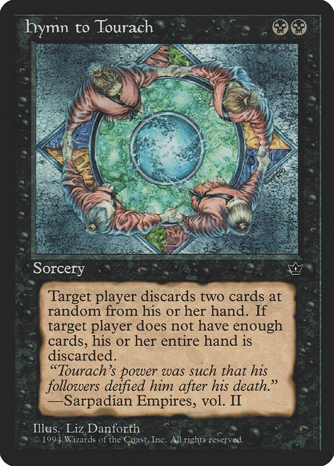 1994 Fallen Empires Hymn to Tourach #38b common card image