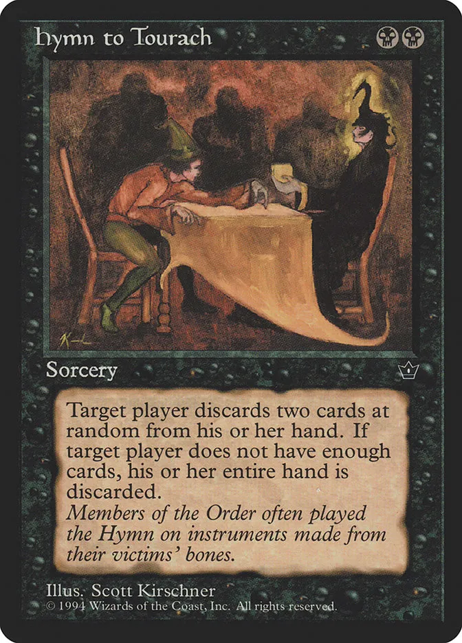1994 Fallen Empires Hymn to Tourach #38d common card image