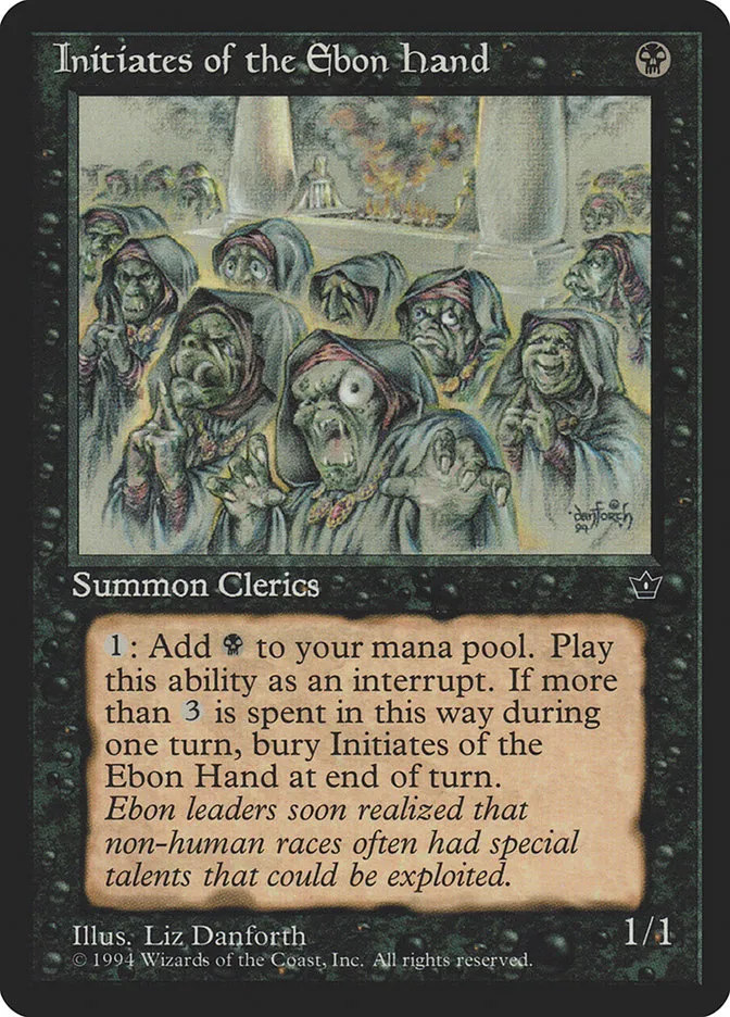 1994 Fallen Empires Initiates of the Ebon Hand #39b common card image