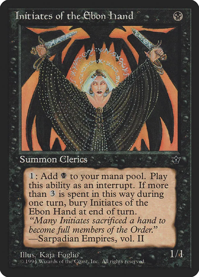 1994 Fallen Empires Initiates of the Ebon Hand #39c common card image