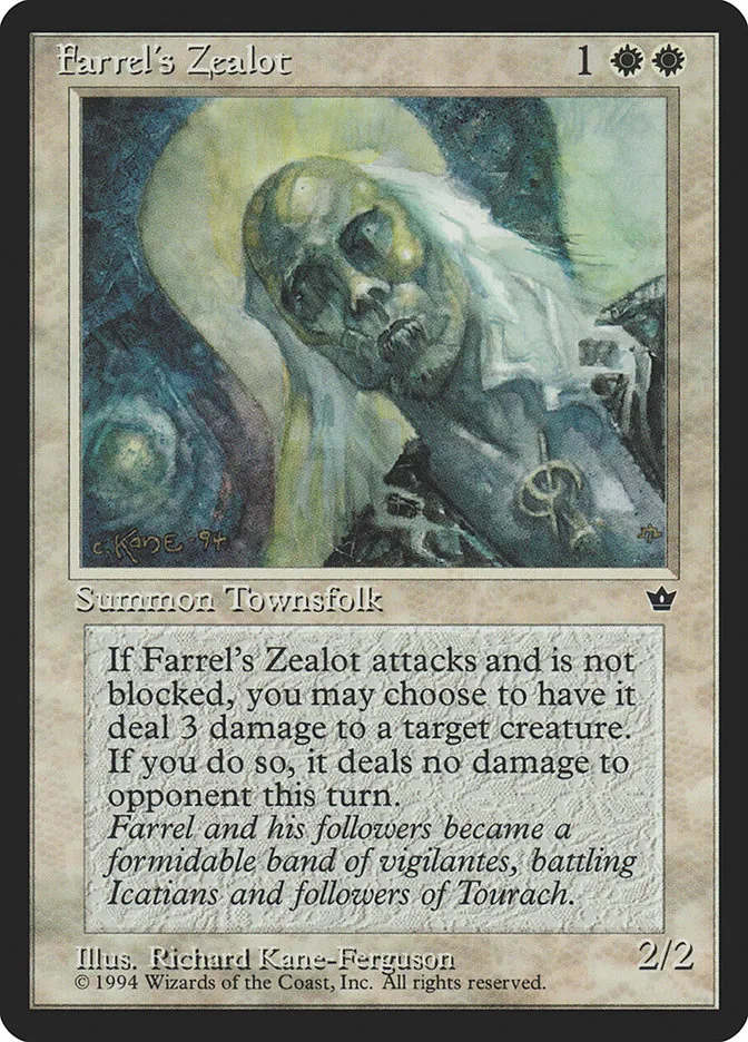 1994 Fallen Empires Farrel's Zealot #3b common card image