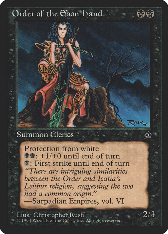 1994 Fallen Empires Order of the Ebon Hand #42b common card image