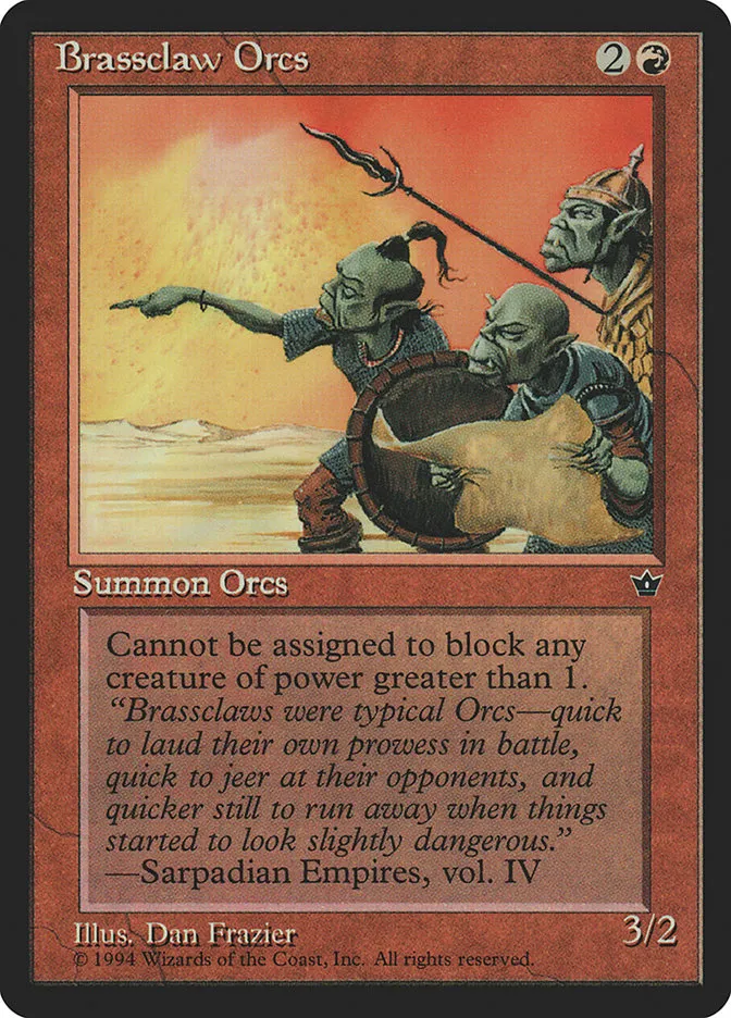 1994 Fallen Empires Brassclaw Orcs common #49b common card image