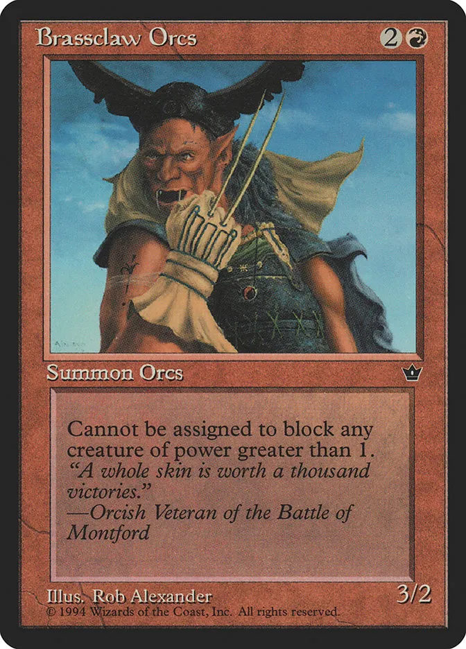 1994 Fallen Empires Brassclaw Orcs common #49c common card image