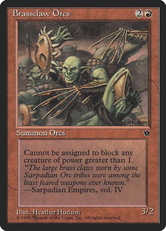 1994 Fallen Empires Brassclaw Orcs common #49d common card image