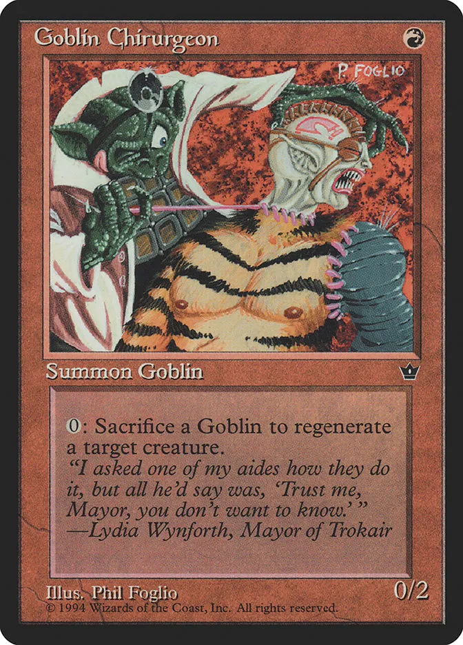 1994 Fallen Empires Goblin Chirurgeon common #54b common card image