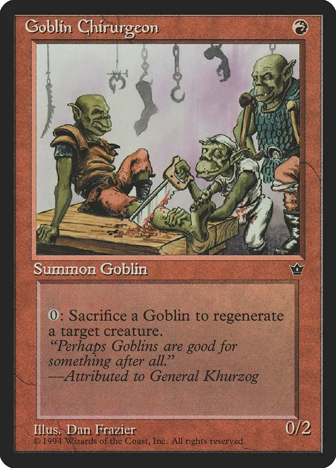 1994 Fallen Empires Goblin Chirurgeon common #54c common card image
