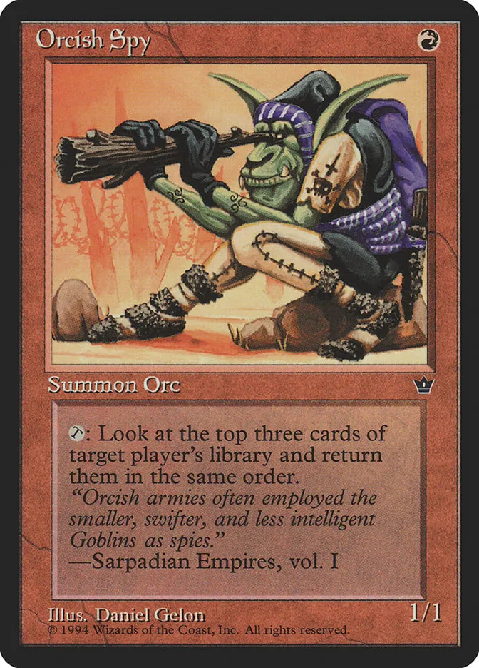 1994 Fallen Empires Orcish Spy common #61b common card image