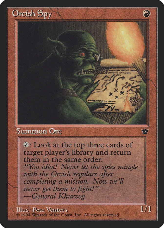 1994 Fallen Empires Orcish Spy common #61c common card image