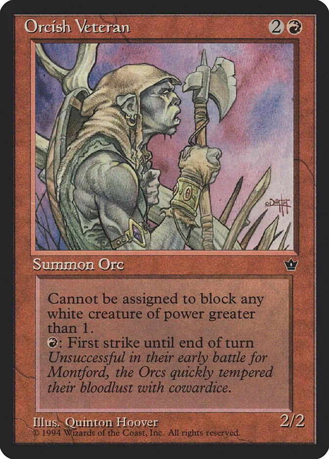 1994 Fallen Empires Orcish Veteran #62c common card image