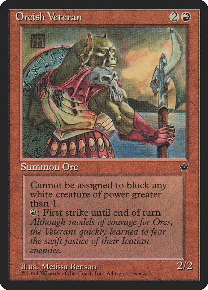 1994 Fallen Empires Orcish Veteran #62d common card image