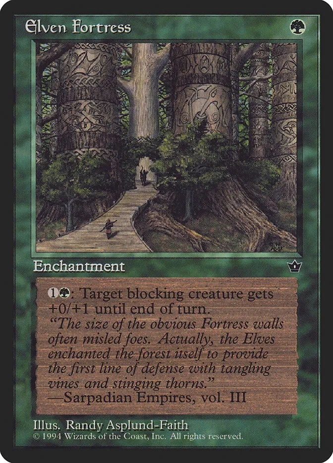 1994 Fallen Empires Elven Fortress #65b common card image