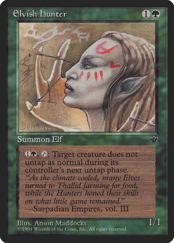 1994 Fallen Empires Elvish Hunter common #67b common card image