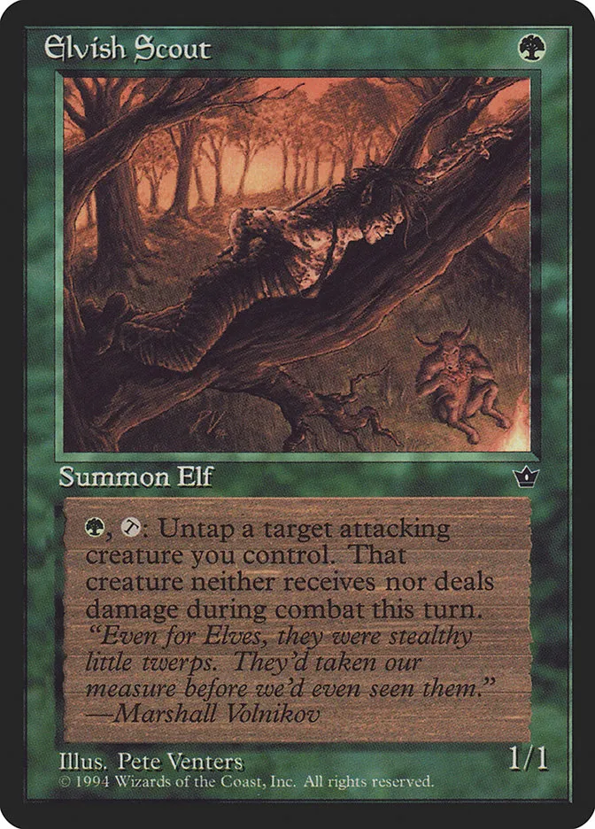 1994 Fallen Empires Elvish Scout common #68b common card image