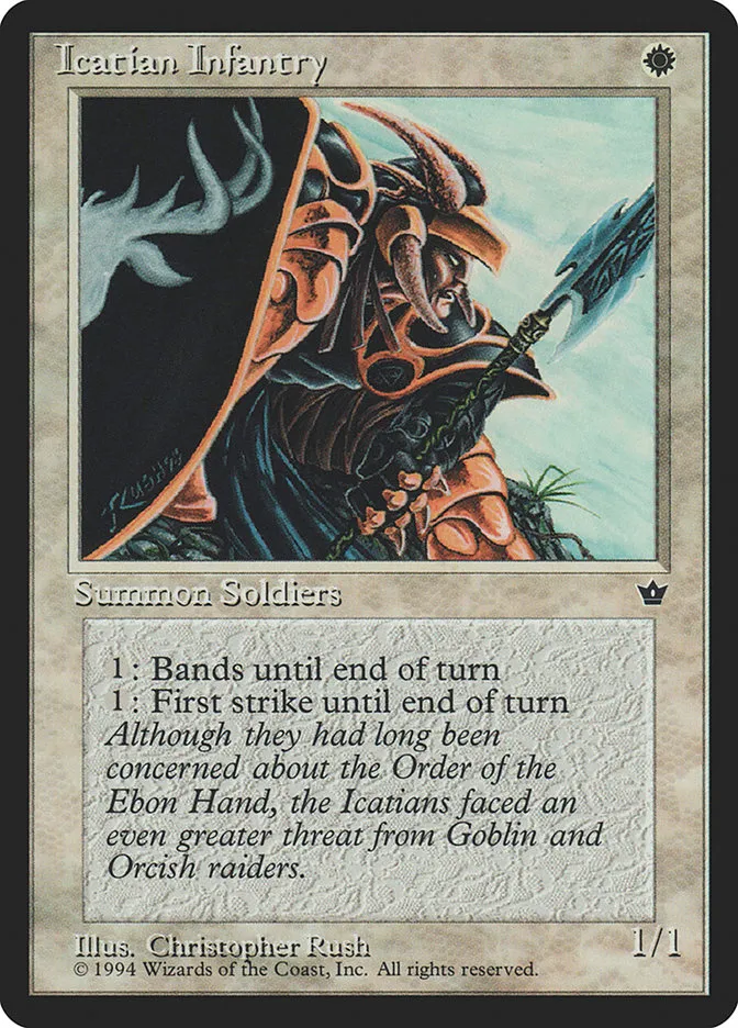 1994 Fallen Empires Icatian Infantry common #7b common card image