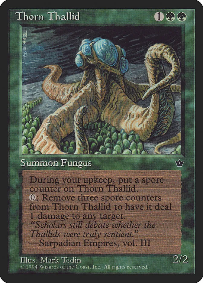 1994 Fallen Empires Thorn Thallid common #80d common card image