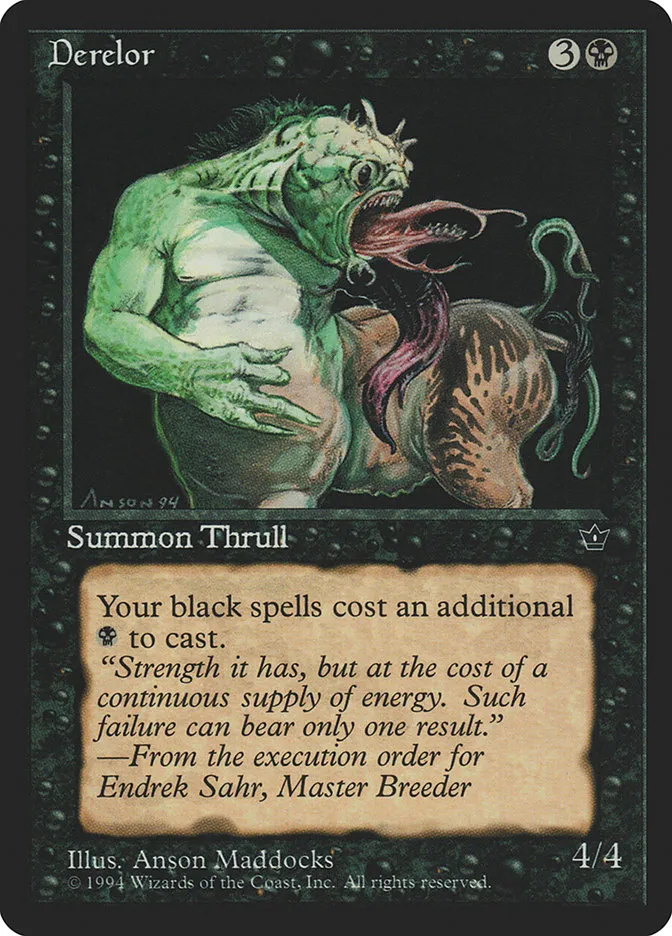 1994 Fallen Empires Derelor rare #36 rare card image