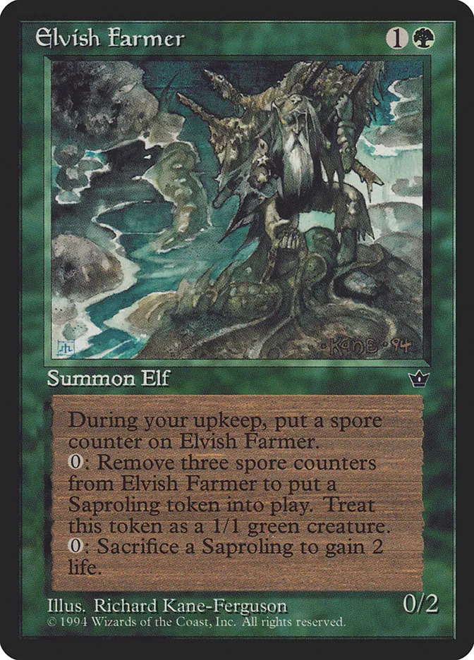 1994 Fallen Empires Elvish Farmer rare #66 rare card image